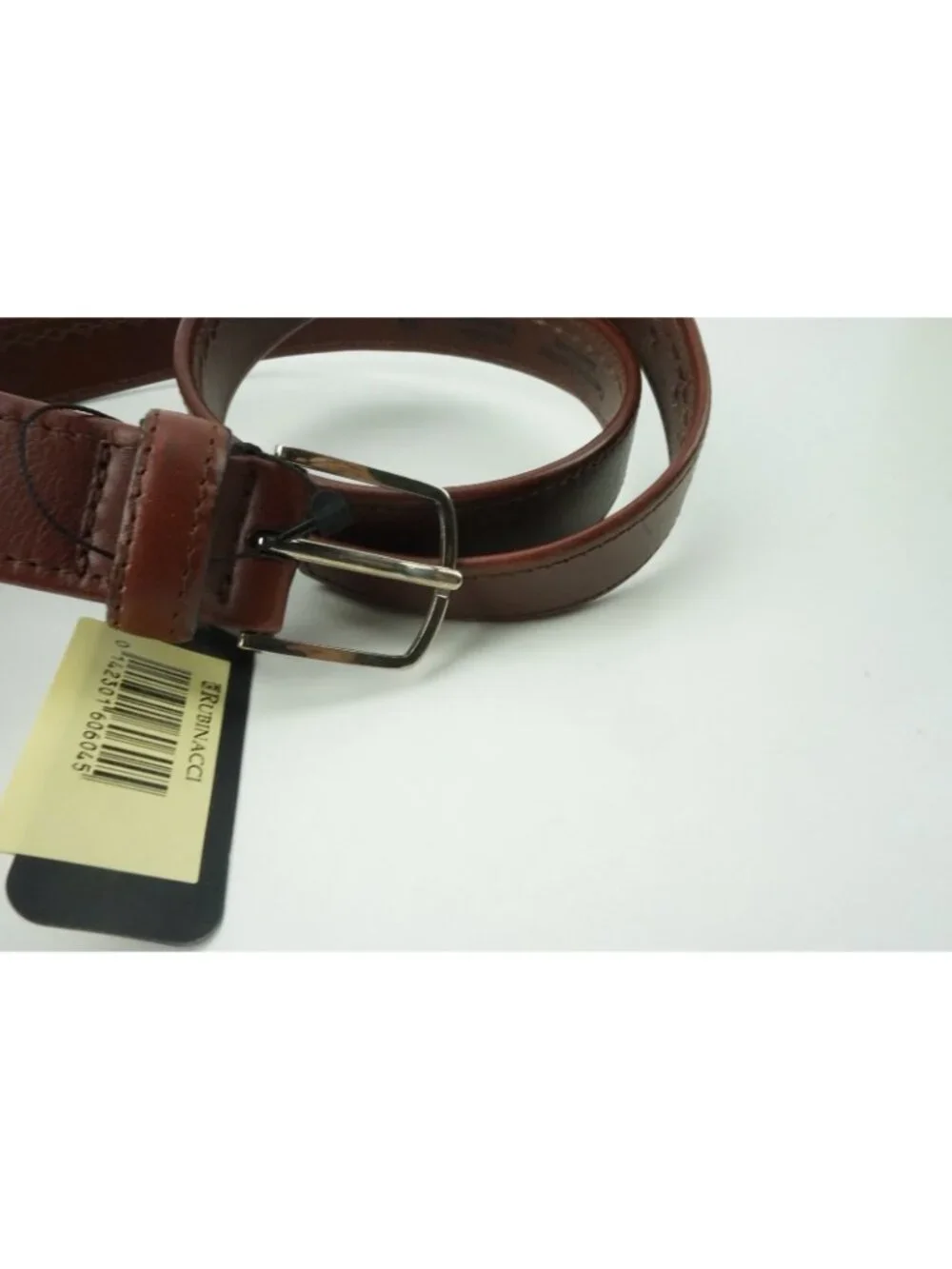 Rubinacci Brown Leather Made in Italy Sz 85 BRAND NEW